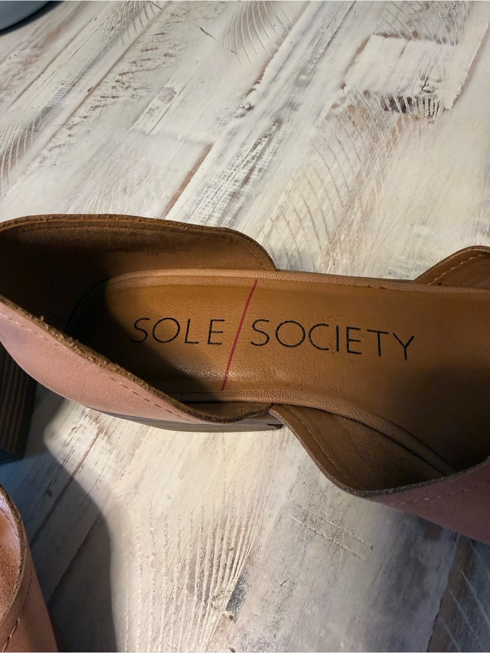 Sole Society Blush-Tan D'Orsay Open-Toe Flats - Picture 12 of 16